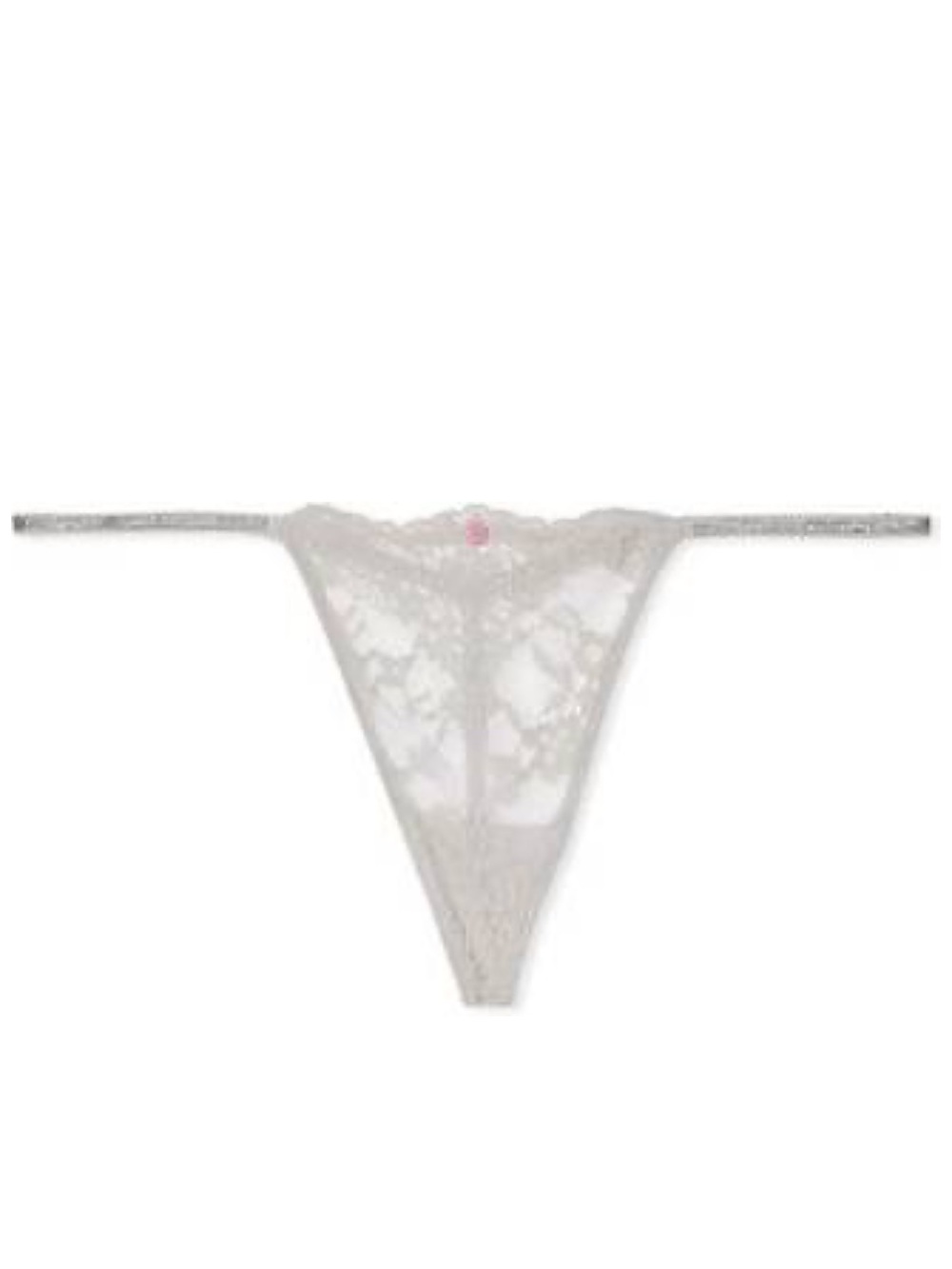 NWT Victoria’s Secret Twinkle Strap Grey Lace Thong Panty Size M